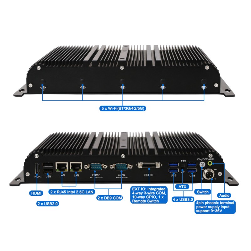 Fanless Industrial Pc Rs485 Core I7 - 堅牢なファンレス産業用コンピュータ Core i7 1165G7 I5 1135G7
